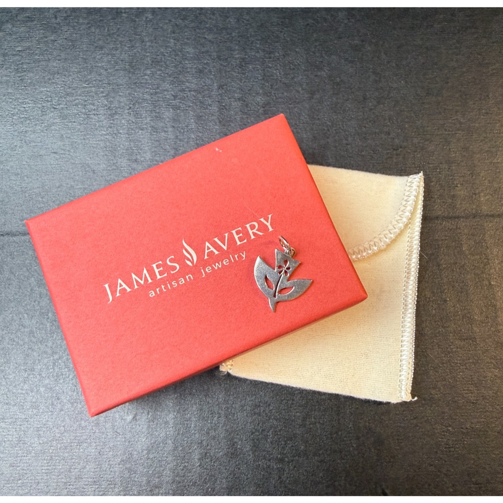 James Avery Dove Peace Flower Charm Pendant 925 Sterling Silver Vtg
